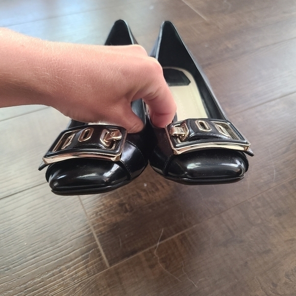 Vintage Dior Leather Buckle Embellished square toe pumps - authentic - Picture 4 of 10